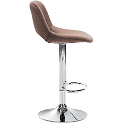 Acheter Decoshop26 Tabourets de bar chaises haute x2 avec repose-pieds en velours marron piètement métallique chromé 10_0004076