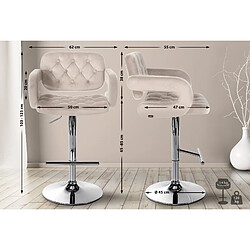 Non Tabouret de bar Dublin velours chrome