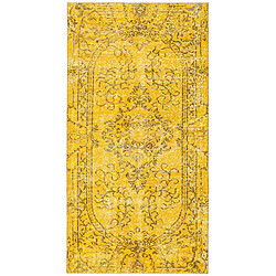 Vidal Tapis de laine 203x104 jaune Ultra Vintage