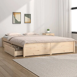 vidaXL Cadre de lit sans matelas avec tiroirs 160x200 cm