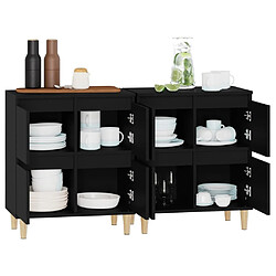 Maison Chic Ensemble de 2 Buffets,commode,console pour rangement noir 60x35x70 cm bois d'ingénierie -MN99346 pas cher