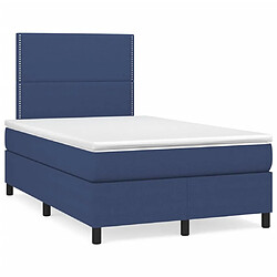 Maison Chic Lit adulte- Lit + matelas + LED,Sommier à lattes de lit matelas et LED bleu 120x190 cm tissu -GKD82049