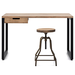 Ds Meubles Table bureau 1 tiroir 60x140x75cm NG-EV