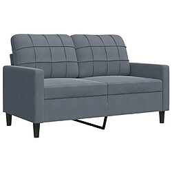 vidaXL Canapé à 2 places Gris foncé 120 cm Velours