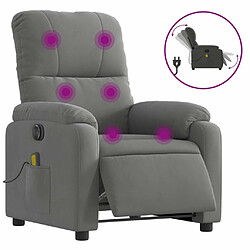 Maison Chic Fauteuil Relax pour salon, Fauteuil inclinable de massage électrique gris foncé -GKD96760