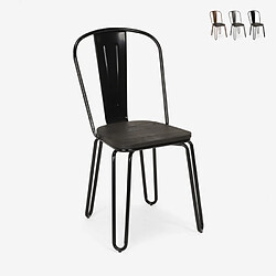 Ahd Amazing Home Design Chaises en acier de style Tolix au design industriel pour bar et cuisine Ferrum One, Couleur: Noir