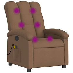 Maison Chic Fauteuil de massage inclinable,Fauteuil luxe de relaxation Marron Tissu -MN91625