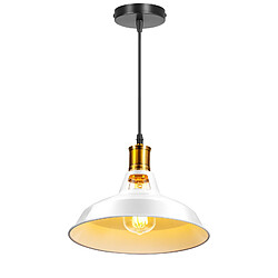 Stoex Suspension Luminaire Rétro en Métal Lampe À Suspension Vintage Plafonnier D'Intérieur Pour Cuisine, Ferme, Couloir (Blanc)