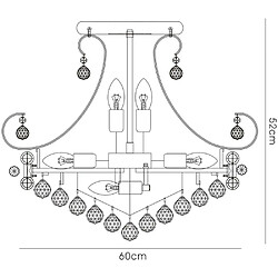 Avis Luminaire Center Plafonnier Pearl 12 Ampoules doré/cristal