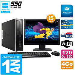 PC HP Compaq Pro 6300 SFF I5-3470 4Go 120Go SSD Graveur DVD Wifi W7 Ecran 27" · Occasion 