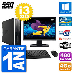 PC HP Compaq Pro 6300 SFF Ecran 27" i3-3220 RAM 4Go SSD 480Go Windows 10 Wifi · Occasion 