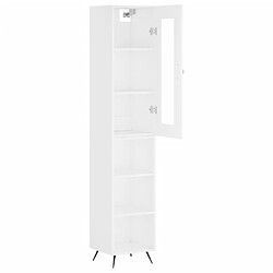 Avis vidaXL Buffet haut Blanc 34,5x34x180 cm Bois d'ingénierie