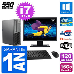 PC Lenovo M92p SFF Ecran 19" Intel i7-3770 RAM 16Go SSD 120Go Windows 10 Wifi · Occasion 