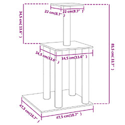 Arbre à chat avec griffoirs,niche pour chat en sisal crème 85,5 cm -MN69729 pas cher