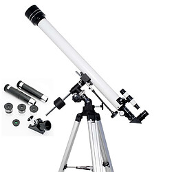 OMEGON Télescope TS Optics AC 60/900 EQ2-1 + 3 oculaires + Monture equatoriale + Trépied alu