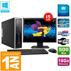 PC HP Compaq Pro 6300 SFF I5-2400 16Go 500Go Graveur DVD Wifi W7 Ecran 27" · Occasion 