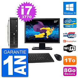 PC HP 8300 SFF Ecran 27" Intel i7-3770 RAM 8Go Disque Dur 1To Windows 10 Wifi · Occasion 