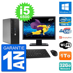 PC HP 400 G3 SFF Ecran 27" Intel i5-6500 RAM 32Go Disque 1To Windows 10 Wifi - Occasion