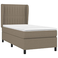 Avis Maison Chic Structures de lit + matelas,Lit à sommier tapissier avec matelas Taupe 80x200 cm Tissu -MN75645