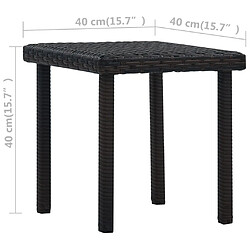 Avis vidaXL Table à thé de jardin Marron 40x40x40 cm Résine tressée