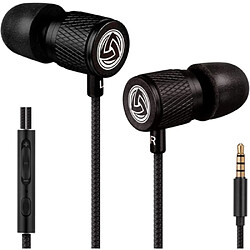 Ultra Écouteurs Filaire Intra-Auriculaire Jack 3.5mm Contrôle du Volume Noir 