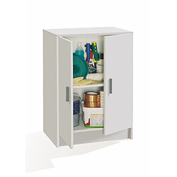 Alter Armoire polyvalente avec deux portes battantes et une étagère réglable en hauteur, blanc, Dimensions 59 x 80 x 37 cm pas cher