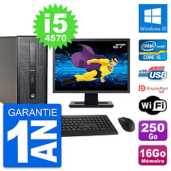 PC Tour HP 800 G1 Ecran 27" Intel i5-4570 RAM 16Go Disque 250Go Windows 10 Wifi · Occasion 