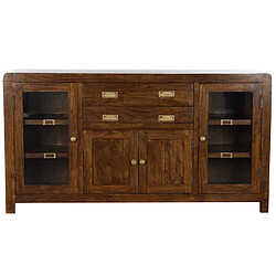 Pegane Buffet meuble de rangement en acacia coloris marron - Longueur 150 x Hauteur 90 x Profondeur 40.5 cm