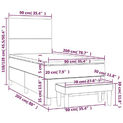 vidaXL Sommier à lattes de lit avec matelas Bleu foncé 90x200 cm pas cher