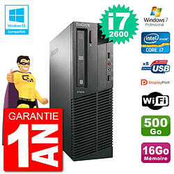 PC Lenovo ThinkCentre M82 SFF i7-2600 RAM 16Go Disque 500Go Graveur DVD Wifi W7 - Occasion