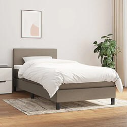 vidaXL Sommier à lattes de lit avec matelas Taupe 100x200 cm Tissu