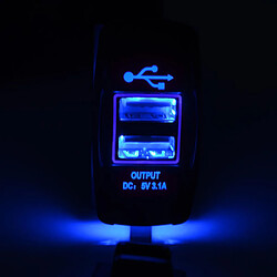 Wewoo Chargeur double USB DC12-24V 3.1A étanche pour voitureavec voyant lumineux lumière bleue pas cher