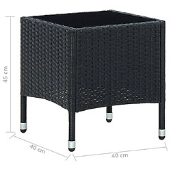 Acheter vidaXL Table de jardin Noir 40x40x45 cm Résine tressée