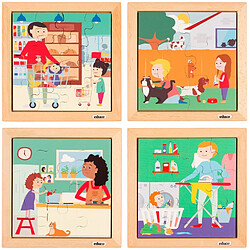 Educo Puzzle en bois - Puzzle pour tout-petits - lot de 4 - jeu Montessori