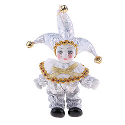 Poupées Clown Triangel en porcelaine 5 pouces 5 Pouces Poupée Triangel en Porcelaine avec Vêtement Motif D'étoile Drôle Ornement Cadeau Saint Valentin Noël Anniversaire - Argent