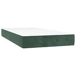 vidaXL Matelas de lit à ressorts ensachés Vert foncé 90x190x20 cm