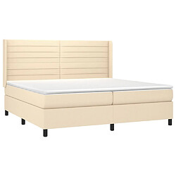 Avis vidaXL Sommier à lattes de lit matelas et LED Crème 200x200 cm Tissu