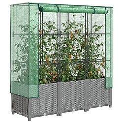 vidaXL Jardinière surélevée avec housse aspect rotin 120x40x138 cm