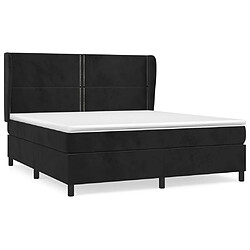 vidaXL Sommier à lattes de lit avec matelas Noir 180x200 cm Velours