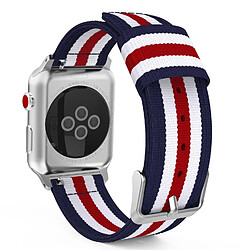 Shot Bracelet Nylon 42/44mm pour IWATCH Serie 2 APPLE Confortable Sport Tissu (ROUGE/BLANC/BLEU) 