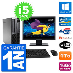 PC Lenovo M82 SFF Ecran 22" Intel i5-3470 RAM 16Go Disque 1To Windows 10 Wifi · Occasion 