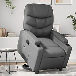 Maison Chic Fauteuil Relax pour salon, Fauteuil inclinable Gris Similicuir -GKD44703