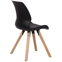 Avis Decoshop26 Lot de 4 chaises de salle à manger design scandinave en plastique et PVC noir et pieds en bois clair 10_0001854