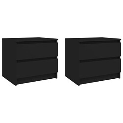 vidaXL Tables de chevet 2 pcs Noir 50x39x43,5 cm Aggloméré