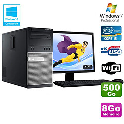 Lot PC Tour Dell 7010 Core I5-3470 3.2Ghz 8Go 500Go DVD WIFI Win 7 + Ecran 17 - Occasion