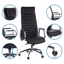 Siège de bureau / Siège de direction ASPERA 20, cuir Nappa noir hjh OFFICE pas cher