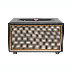 Yonis Enceinte Bluetooth Rétro Luxueuse 40W Son Hifi et Autonomie Longue Durée Enceinte Bluetooth Rétro Bois 40W Son HiFi Autonomie 12h Haut-Parleur Portable Noir YONIS