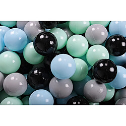 MeowBaby Jeu de Balles en Plastique, 200 Balles: Menthe/Gris/Bleu/Noir 