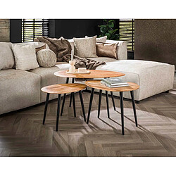 Lisa Design Kota - lot de 3 tables basses - bois massif d'acacia