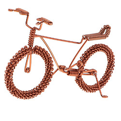 modèle de vélo en métal vintage w / fleur roue artisanat jouet cadeau décor café pas cher